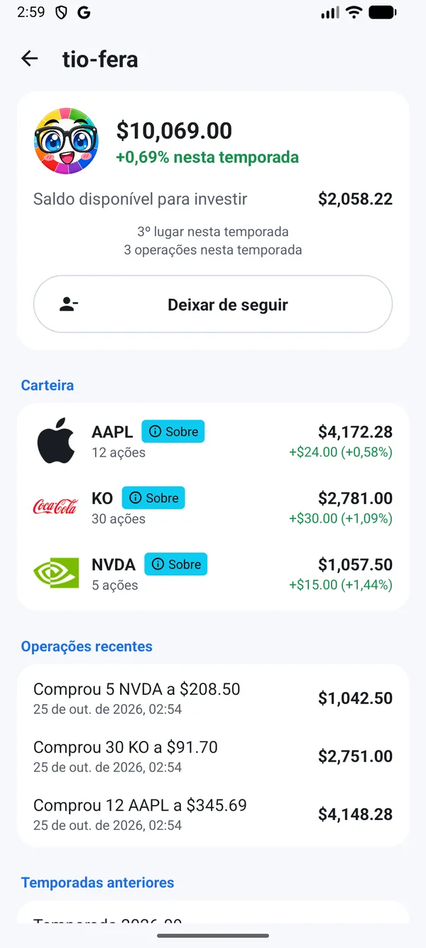 O perfil de um amigo